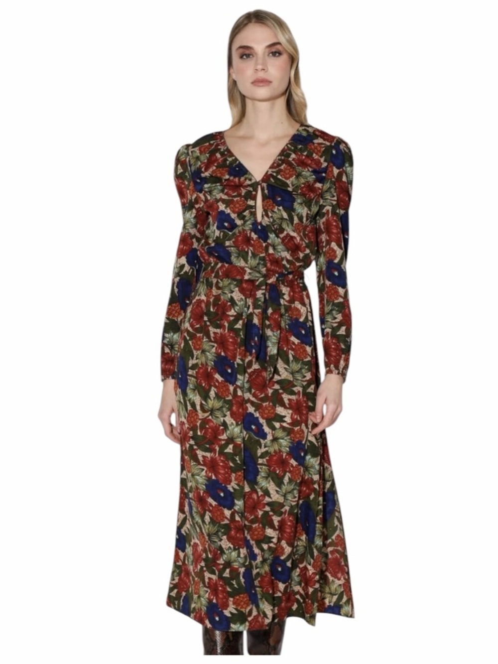 NWT! Walter Baker VIVA MIDI DRESS in color ROYAL GARDEN. Size Medium - Picture 13 of 13
